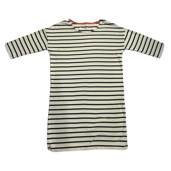 Boden Coastal Cotton T-shirt Dress/ Blue-White Striped/ Preppy Vacation Beach M - Picture 2 of 6